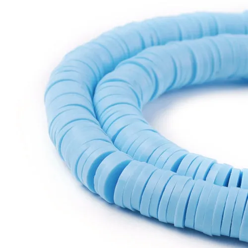 Light Blue 6mm Polymer Clay Beads (Fimo, Katsuki, Heishi)