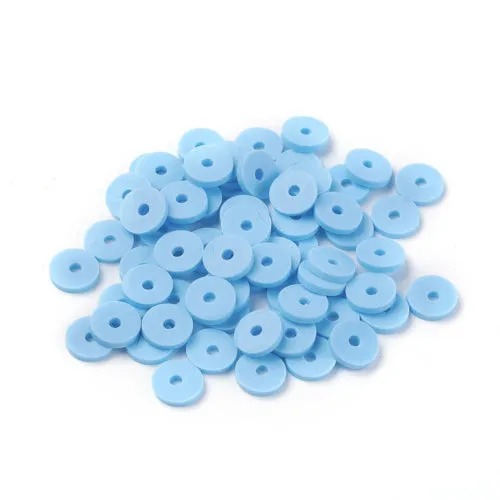 Light Blue 6mm Polymer Clay Beads (Fimo, Katsuki, Heishi)