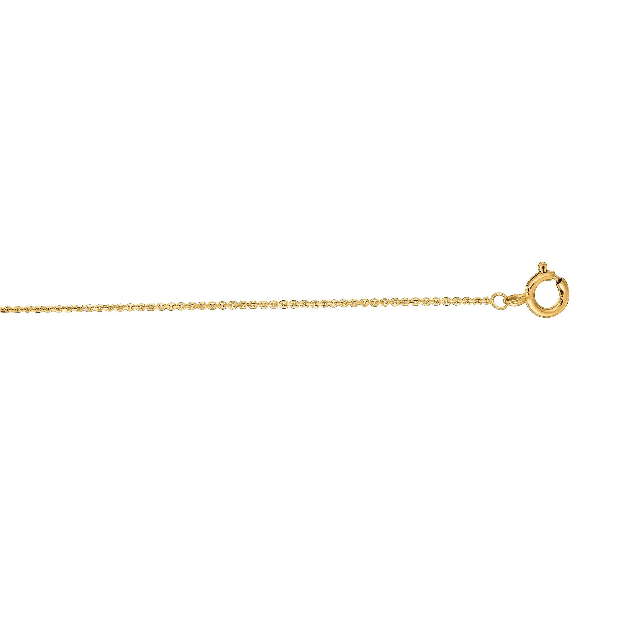 14K Gold 0.68mm Diamond Cut Cable Chain