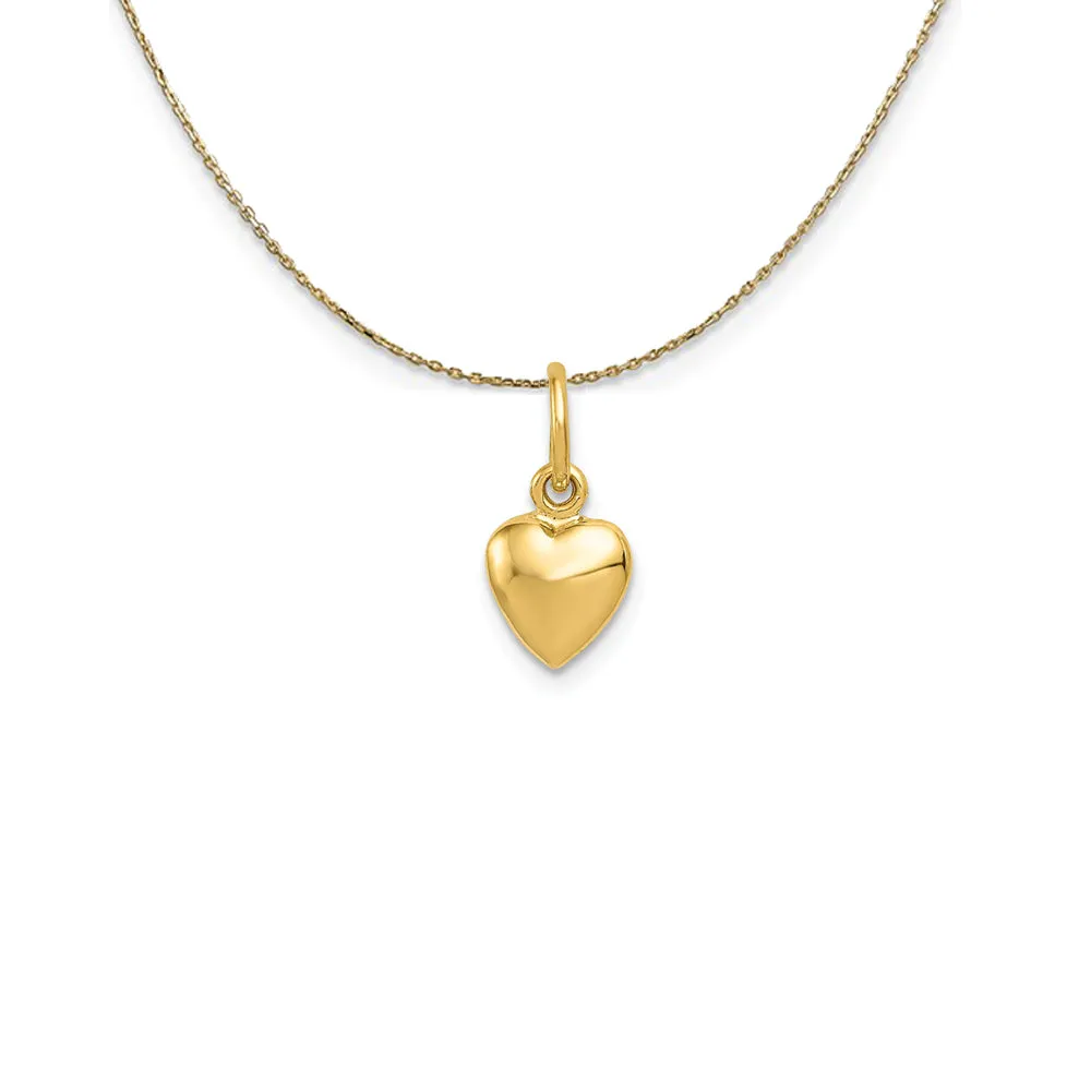 Yellow Gold Puffed Heart Necklace