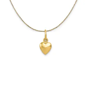 Yellow Gold Puffed Heart Necklace