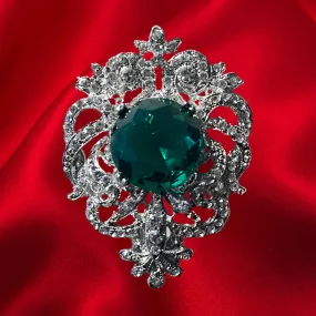 Emerald Crystal Brooch