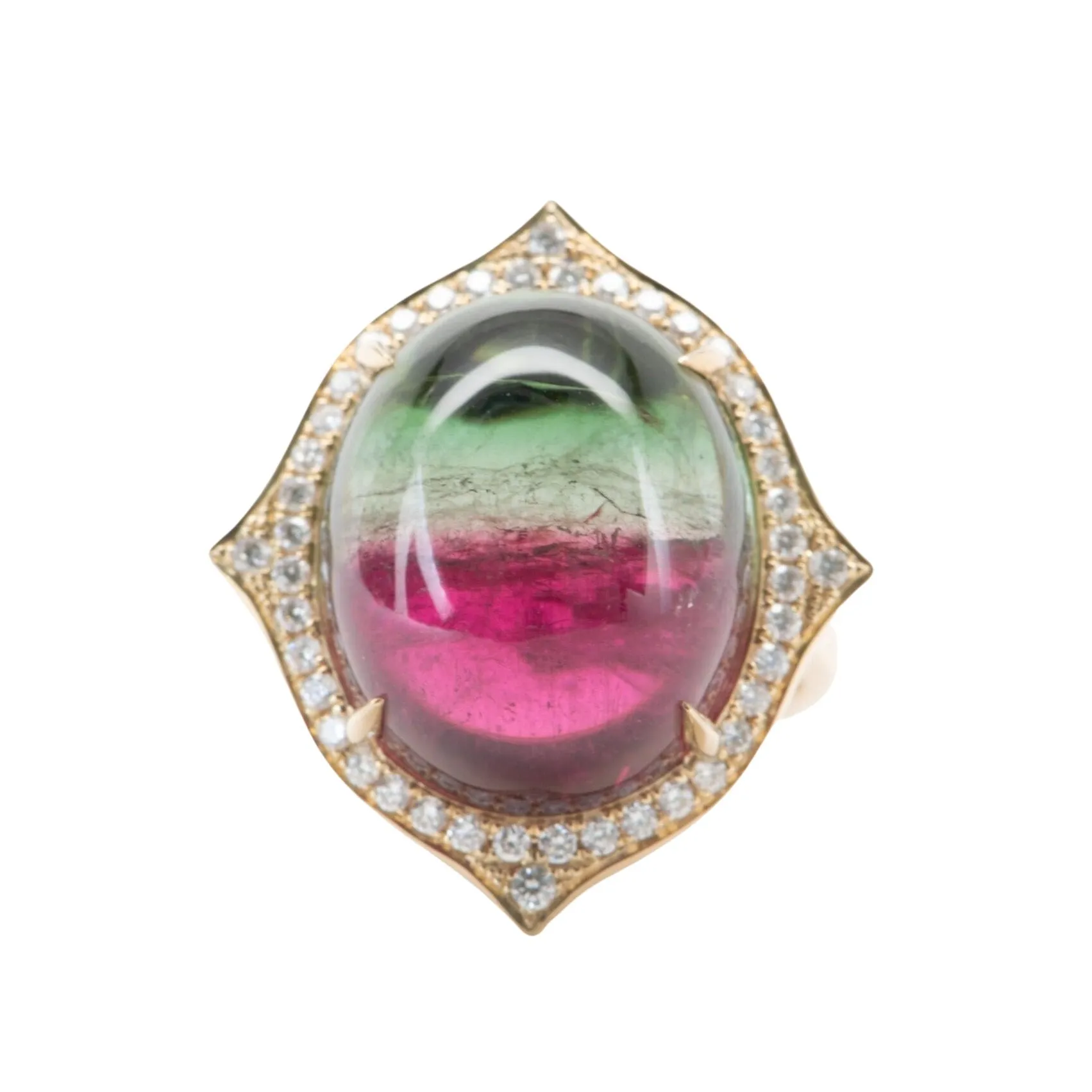 Bi-Color Tourmaline Cocktail Ring 14K Gold