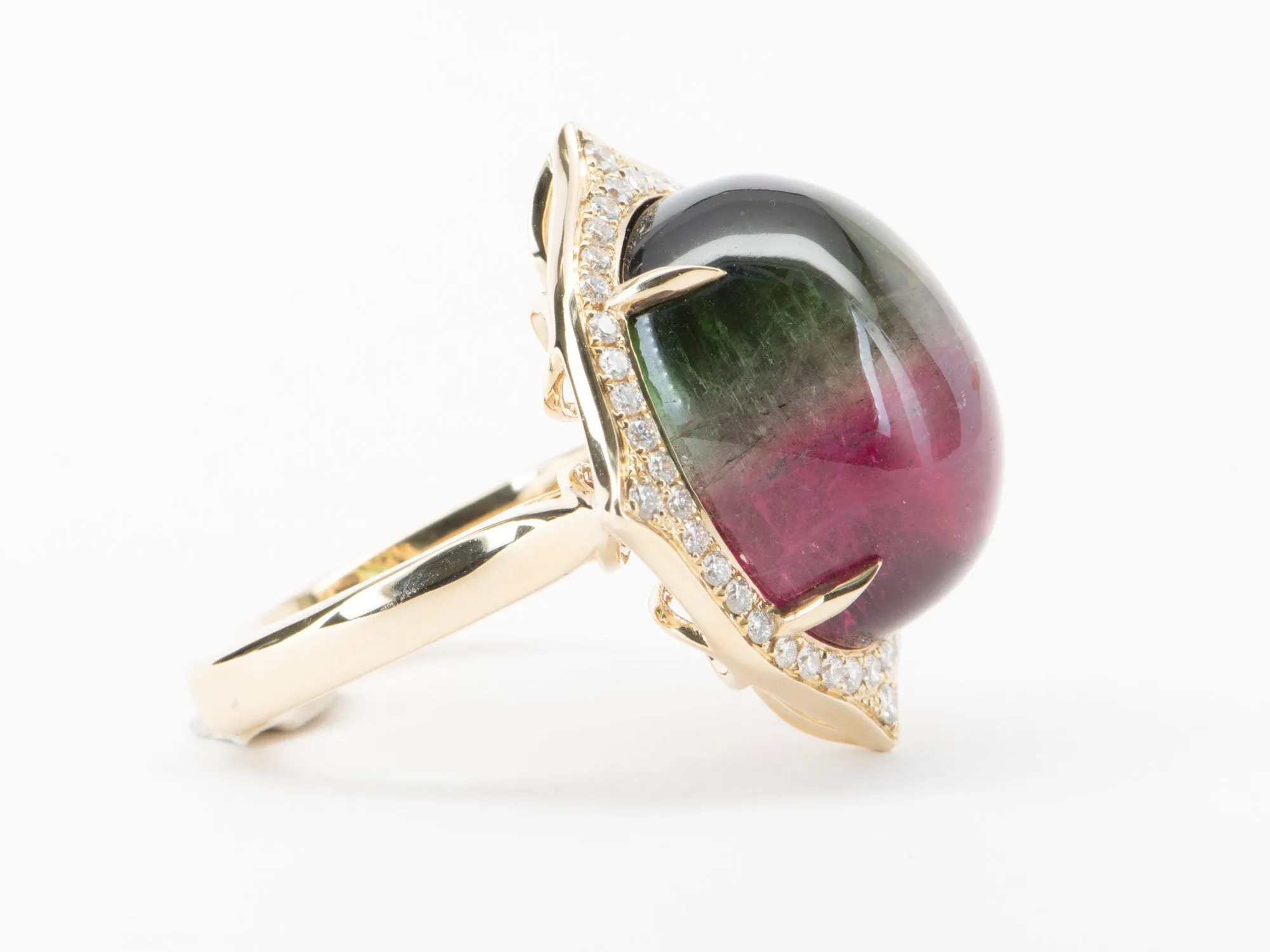 Bi-Color Tourmaline Cocktail Ring 14K Gold