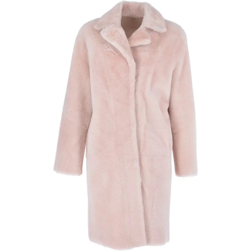 Baby Pink 3/4 Shearling Fur Coat: Mikayla