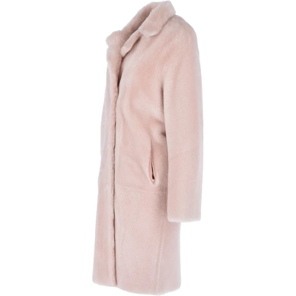 Baby Pink 3/4 Shearling Fur Coat: Mikayla