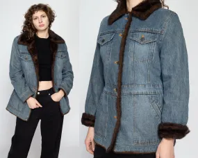 90s Denim Faux Fur Lined Jacket