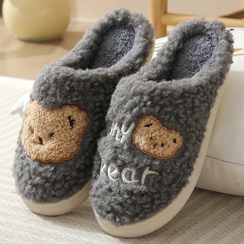 Adorable Bear Fleece Slippers