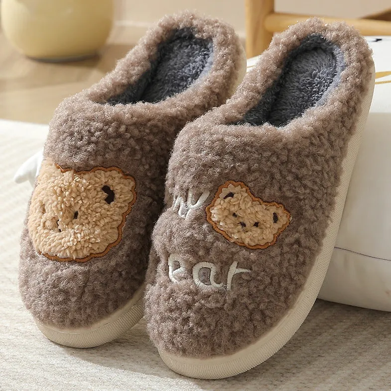 Adorable Bear Fleece Slippers