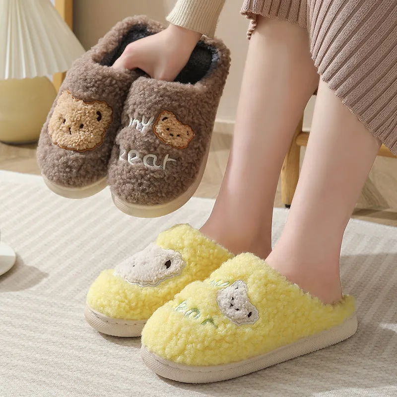 Adorable Bear Fleece Slippers