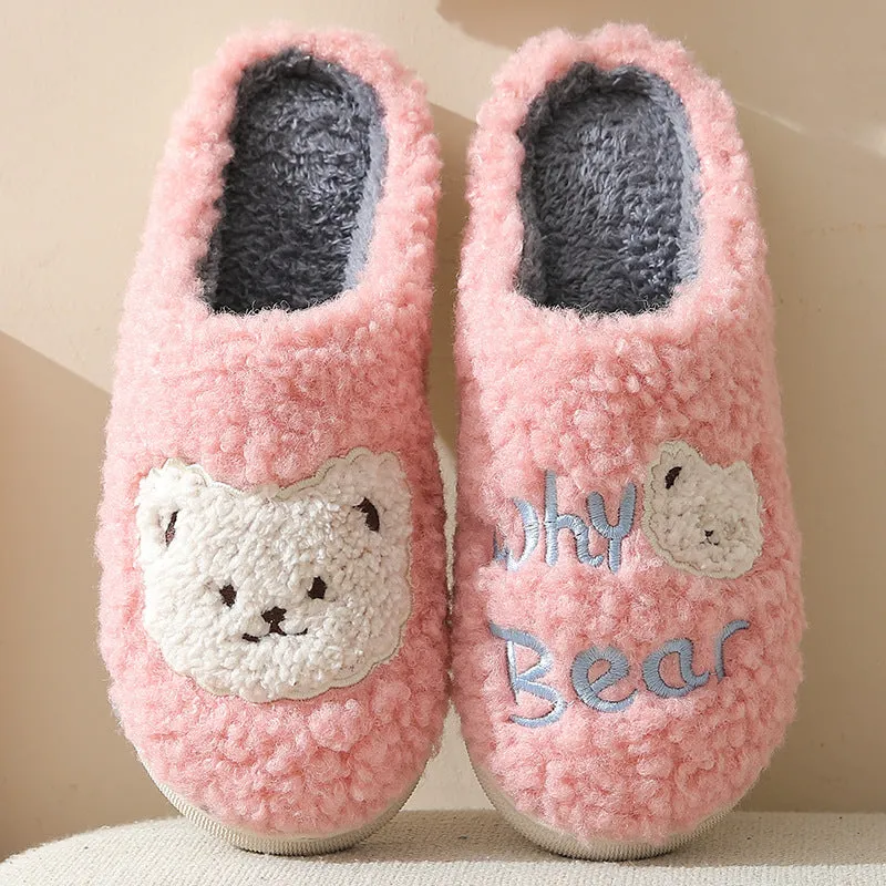 Adorable Bear Fleece Slippers