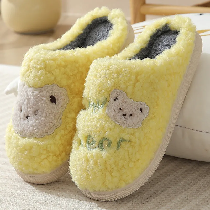 Adorable Bear Fleece Slippers