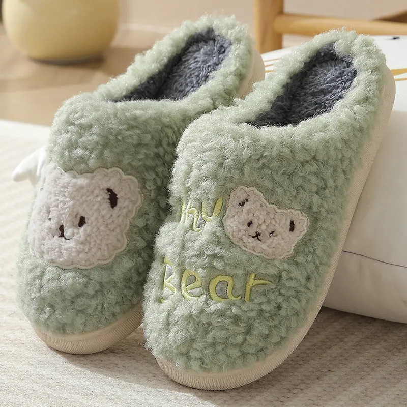 Adorable Bear Fleece Slippers