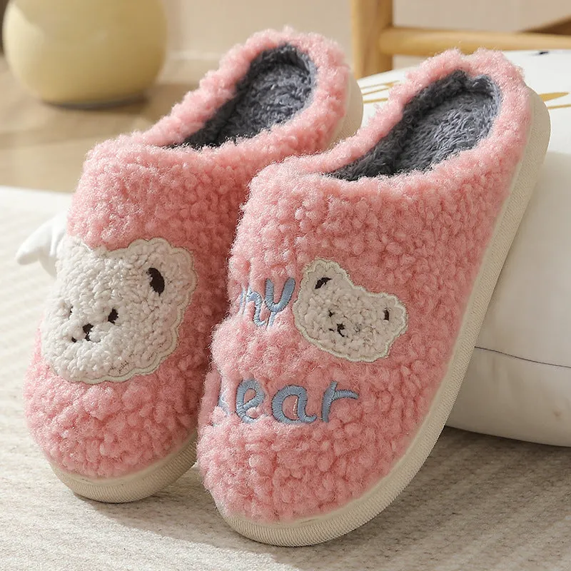 Adorable Bear Fleece Slippers