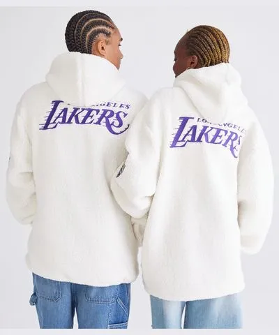 Aeropostale Los Angeles Lakers Quarter Zip Sherpa Hoodie