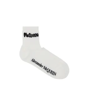 Graffiti Logo Intarsia Socks by Alexander McQueen