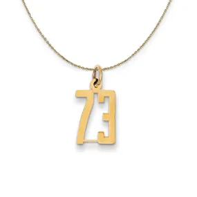 Number 73 Pendant Necklace