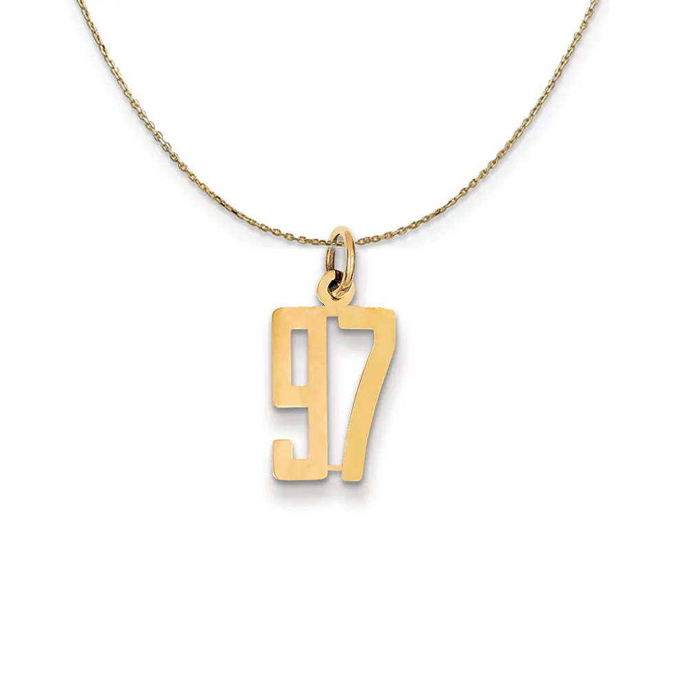 Yellow Gold Alumni Small Elongated Number 97 Necklace