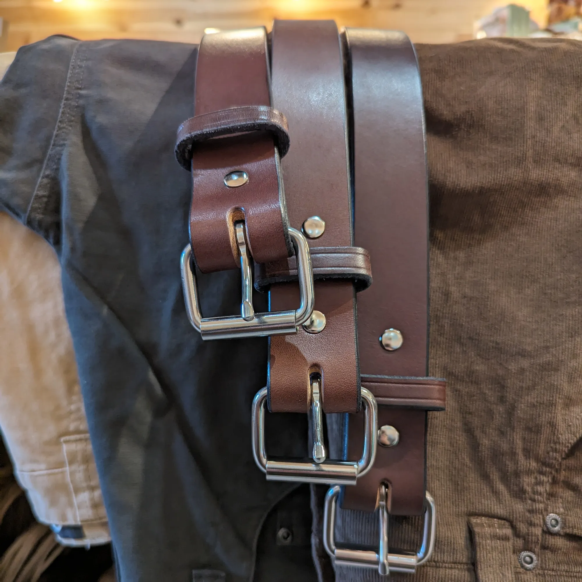 Dark Brown Amish Full Grain Leather Belt