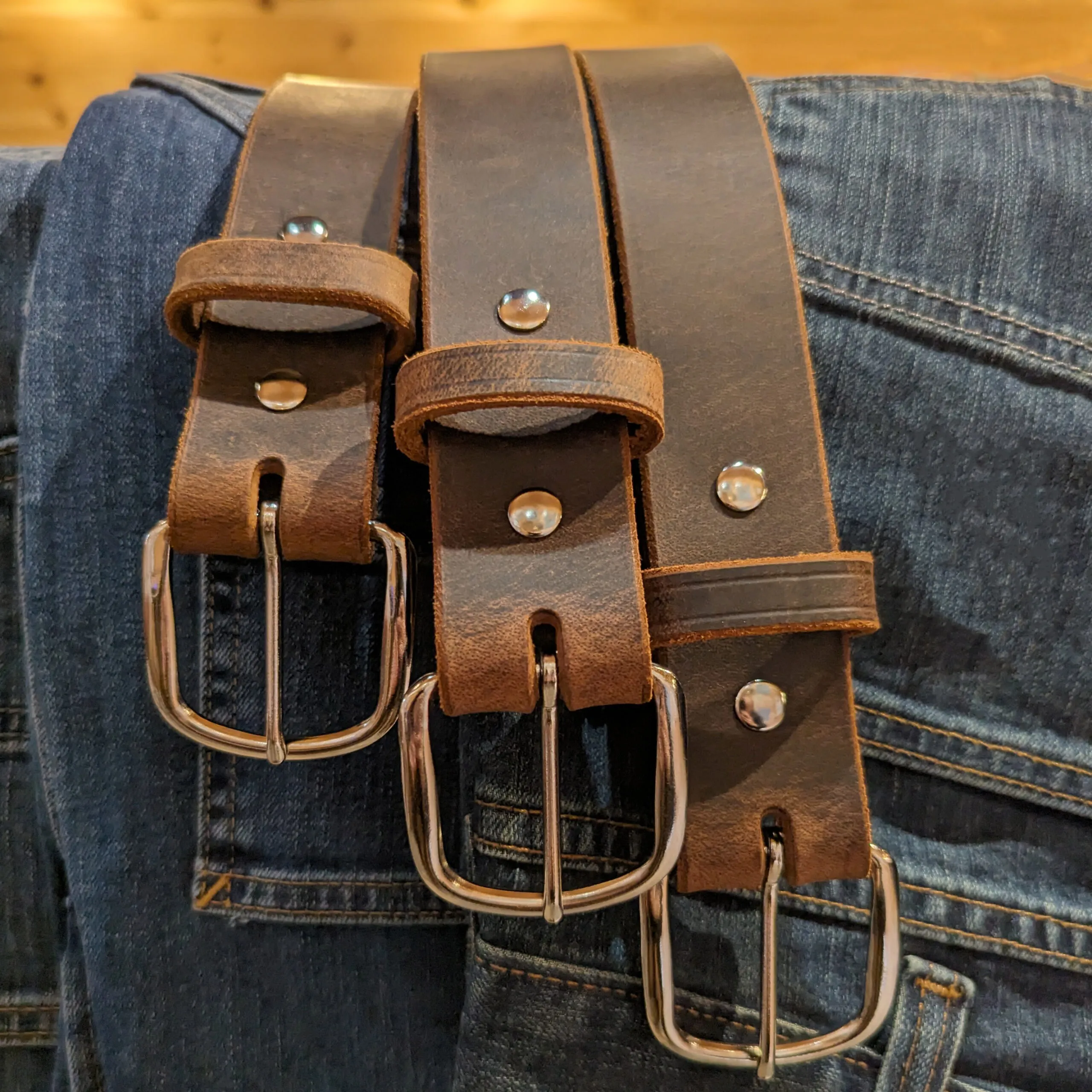 Faded Amish Brown Leather Belt