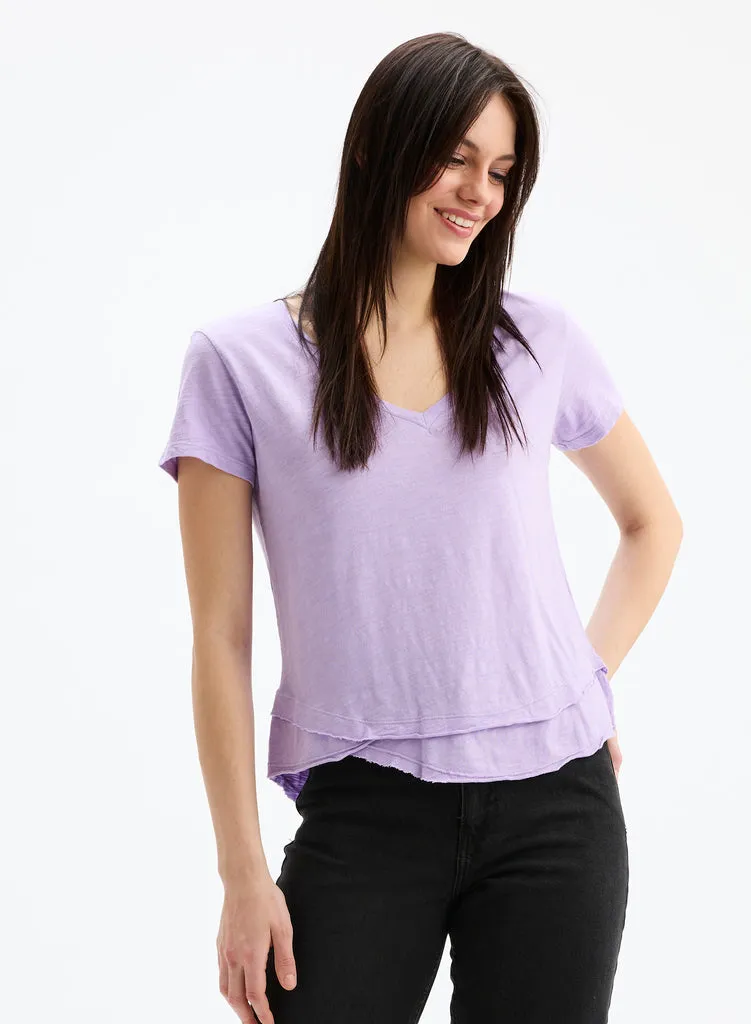 V-Neck Mock Layer Tee