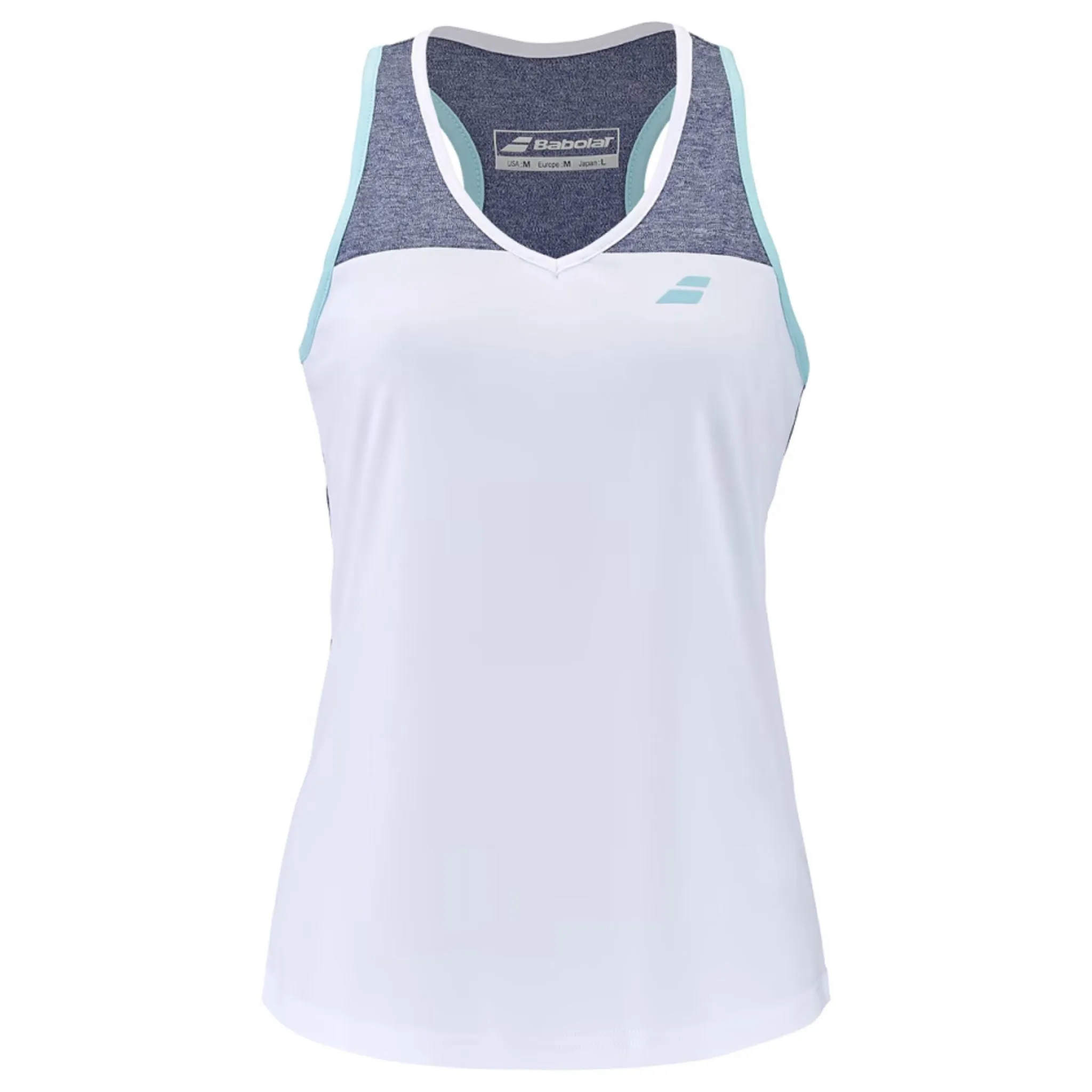 White and Heather Blue Tank Top for Women