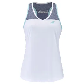 White and Heather Blue Tank Top for Women