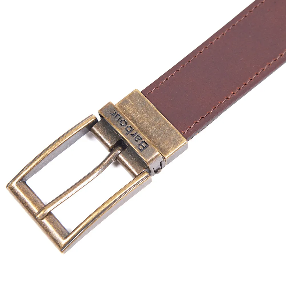 Barbour Reversible Leather Belt Men's Classic Tartan/Brown