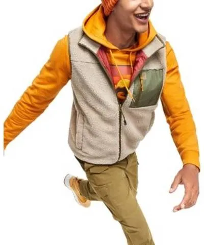 Bass Outdoor Men's Sherpa Vest with Graphic Hoodie