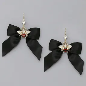 Bee Detail Bow Earrings