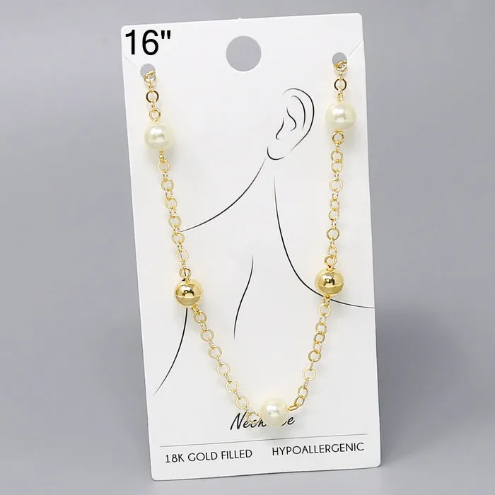 Gold Dipped Bead Chain Necklace