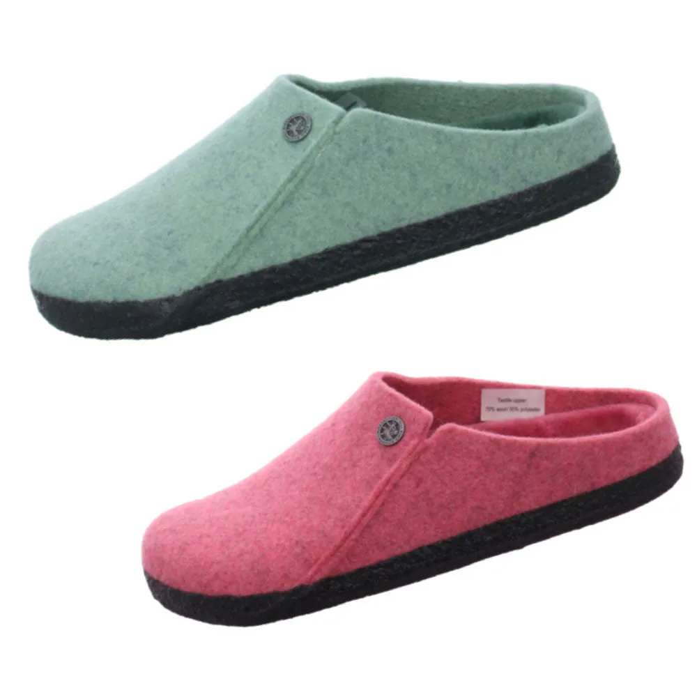 Fuchsia Tulip Matcha Shearling Felt Wool Clogs Slippers Zermatt Birkenstock