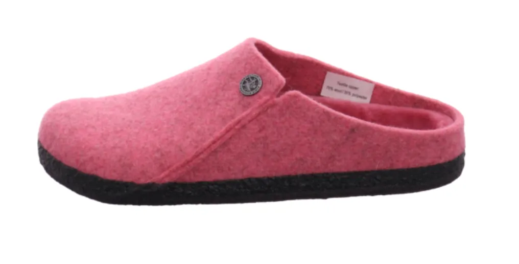 Fuchsia Tulip Matcha Shearling Felt Wool Clogs Slippers Zermatt Birkenstock