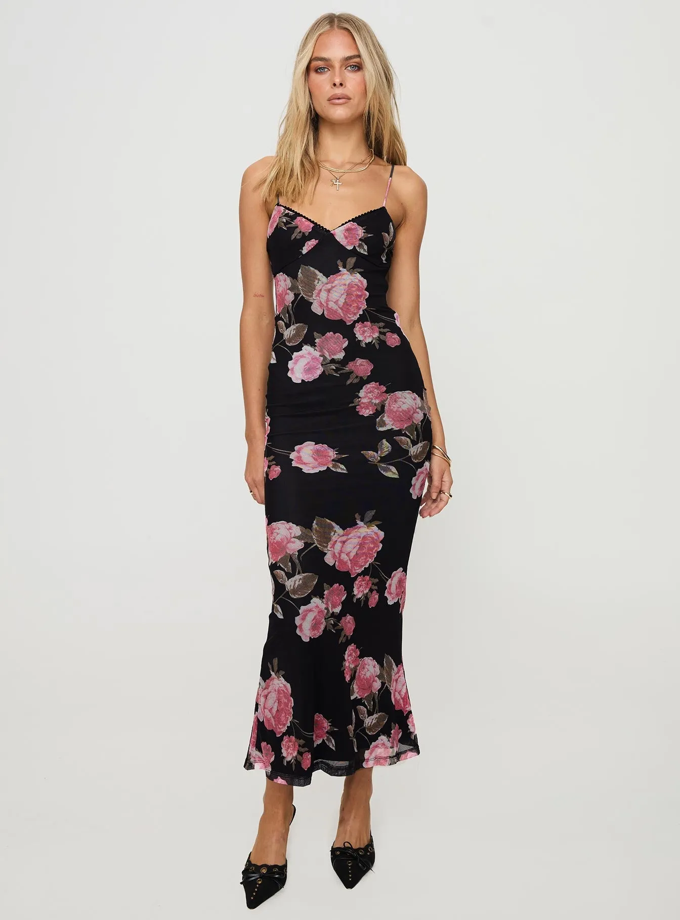 Black / Floral Manolis Maxi Dress