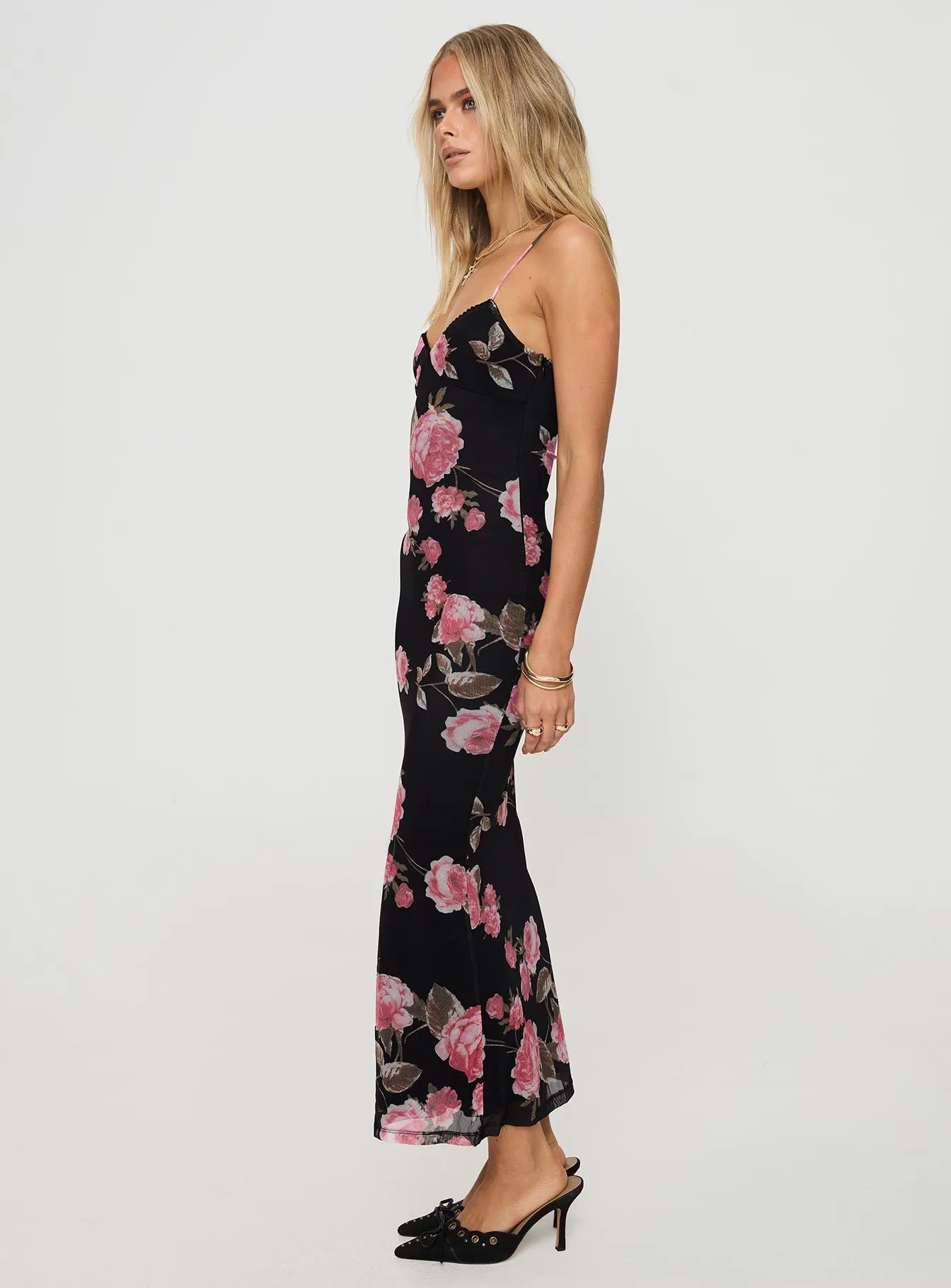 Black / Floral Manolis Maxi Dress