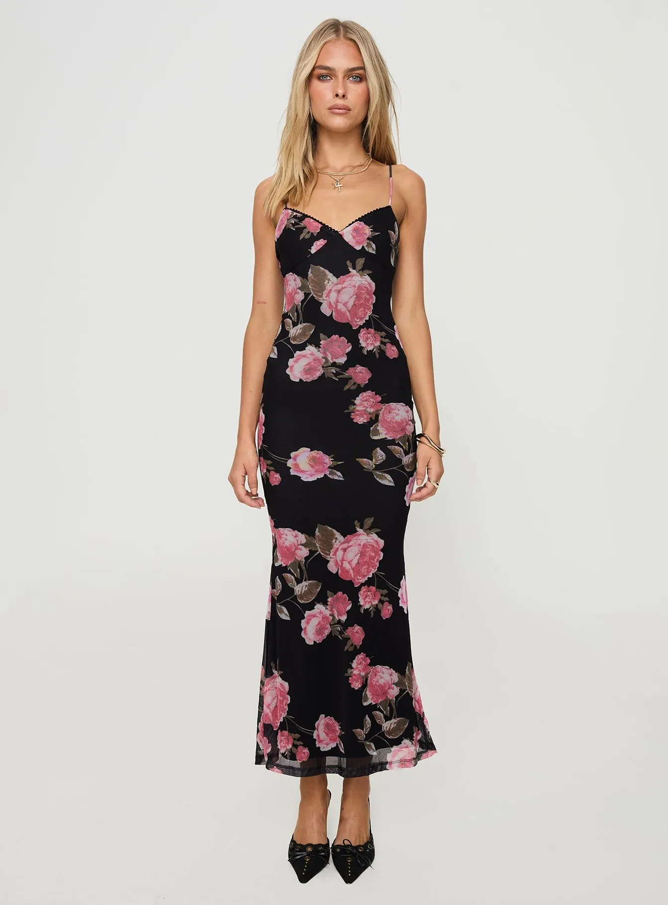 Black / Floral Manolis Maxi Dress