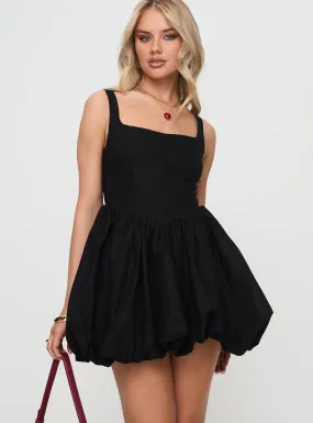 Alcott Black Bubble Hem Mini Dress