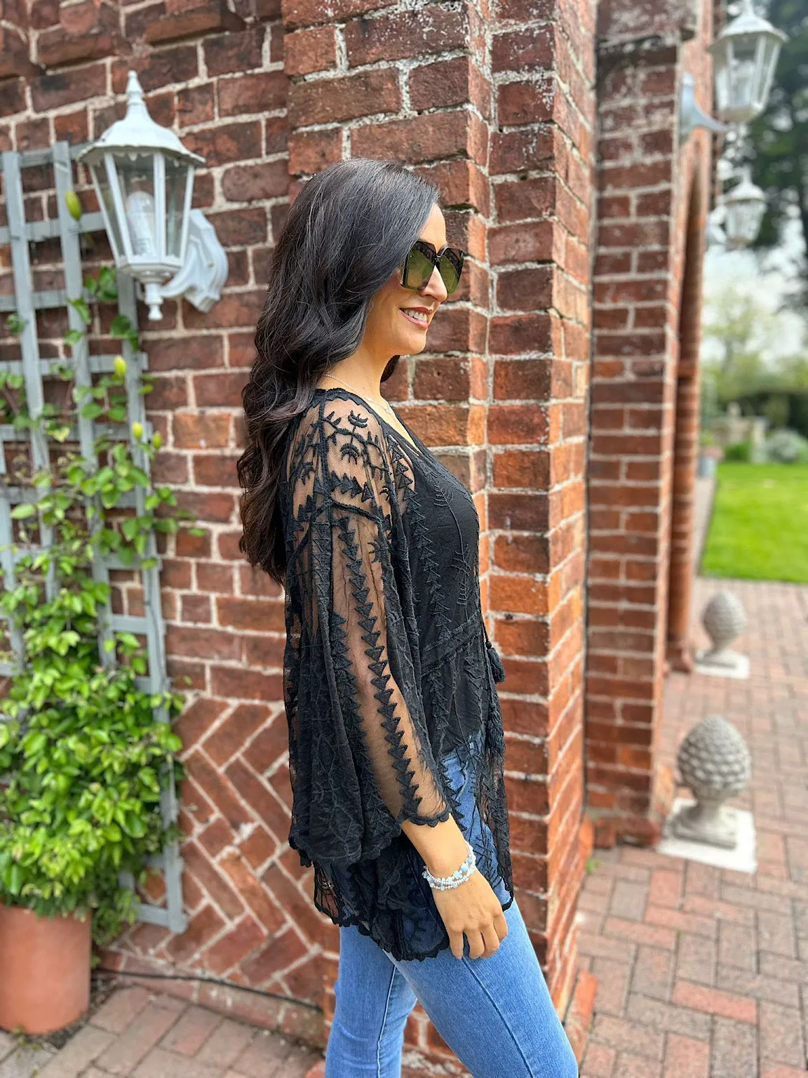 Crochet Lace Batwing Top