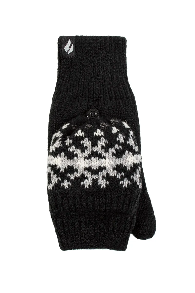 Black Heather Converter Mittens