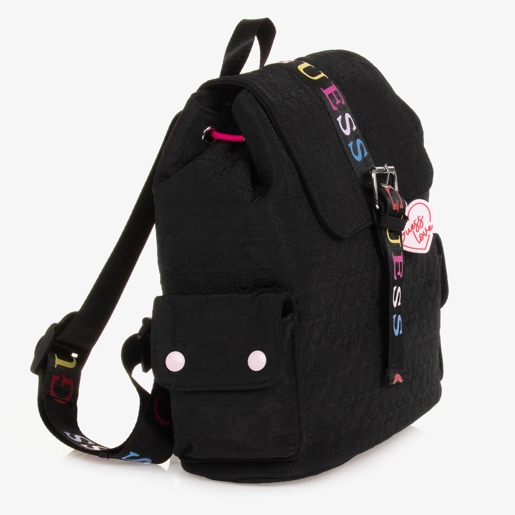 Black Quilted Backpack for Girls