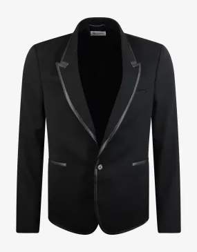 Stand-Collar Wool Blazer