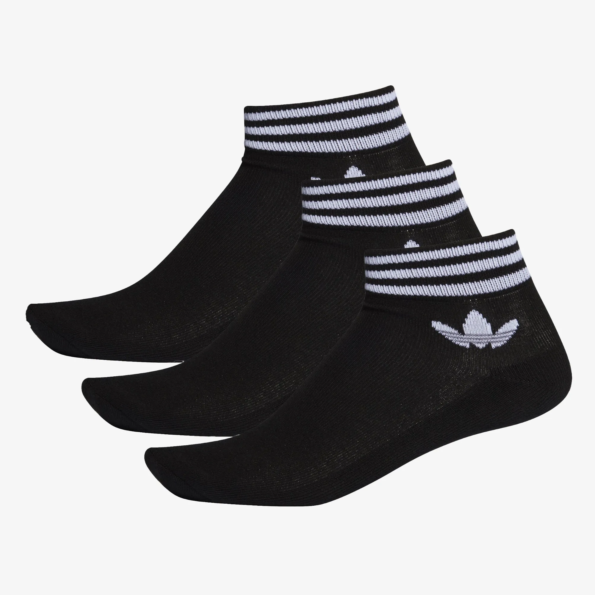 Black/White TREFOIL 3 Pairs ANKLE SOCKS