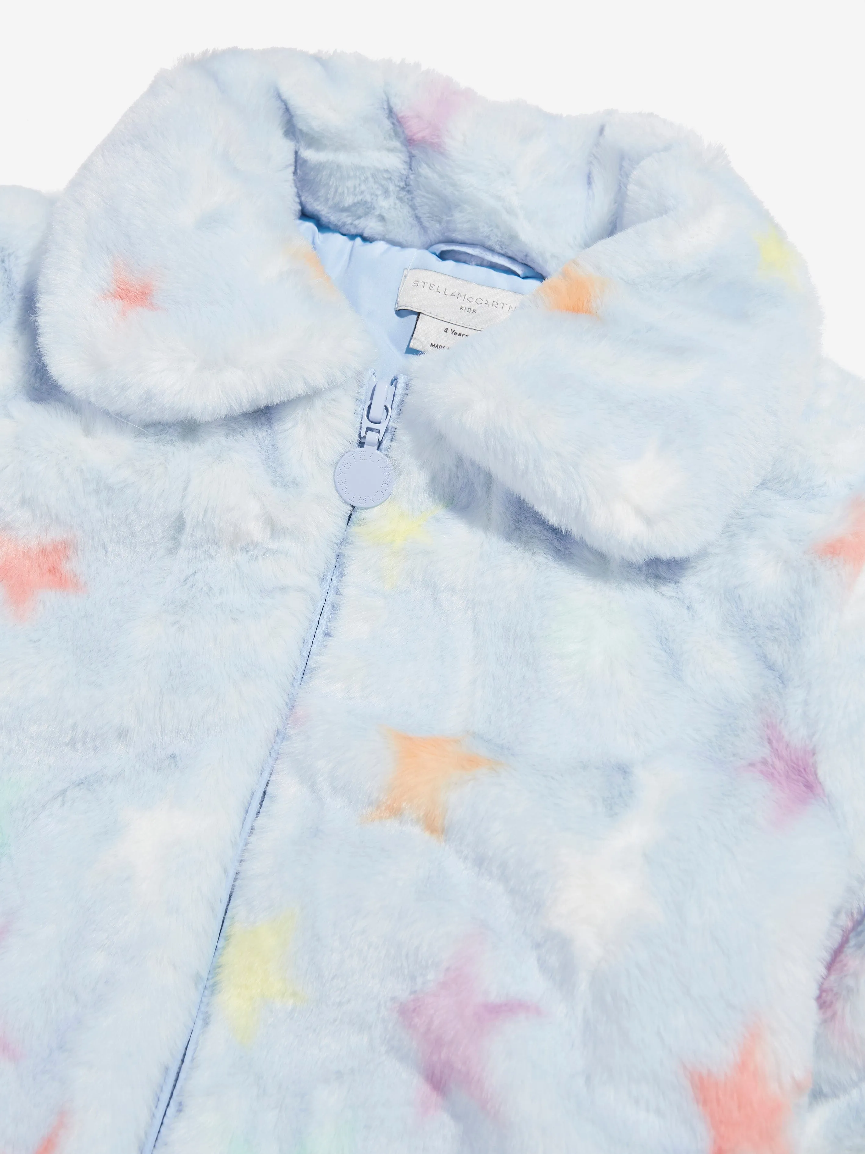 Blue Faux Fur Girls Coat