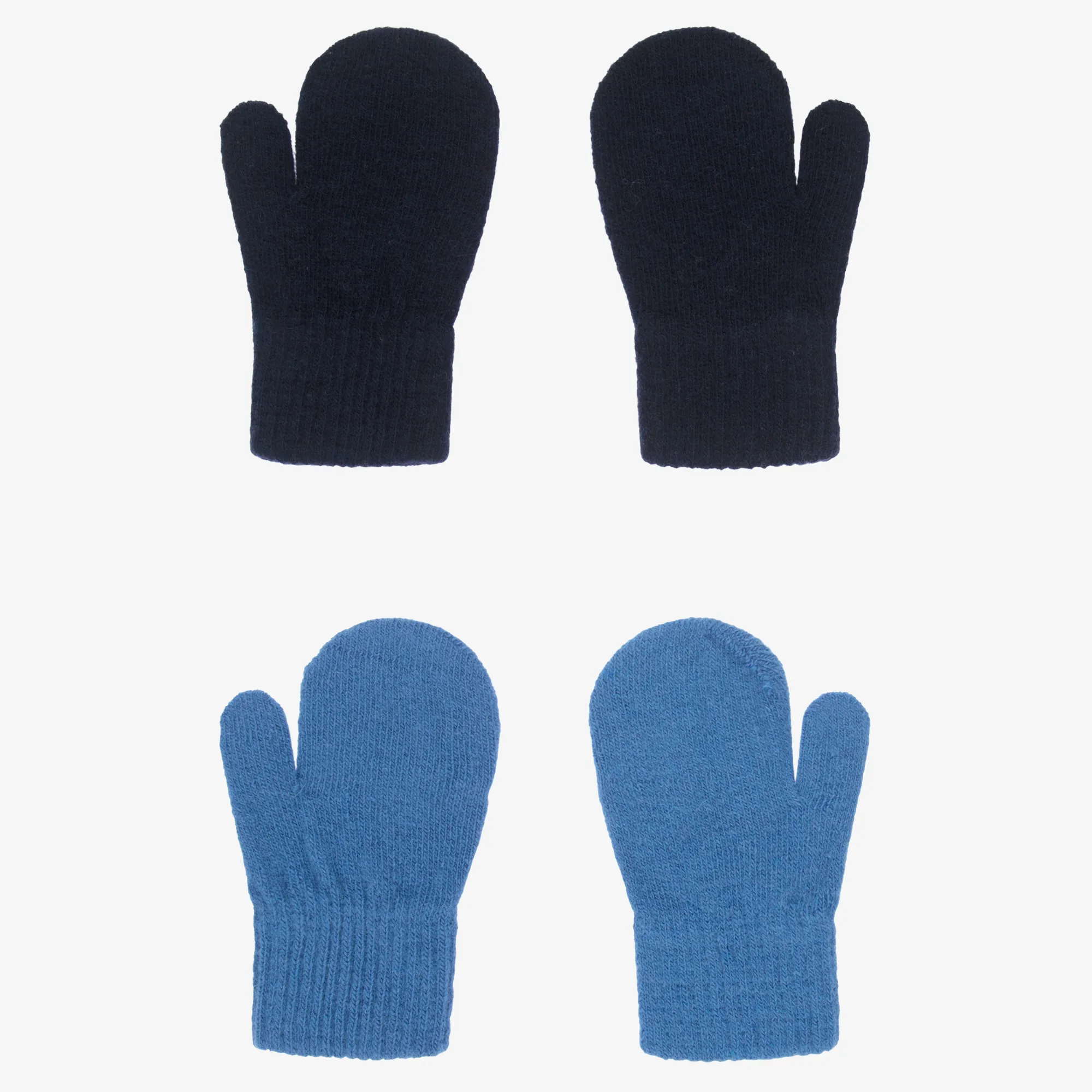 Blue Knitted Mittens