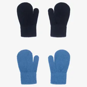 Blue Knitted Mittens