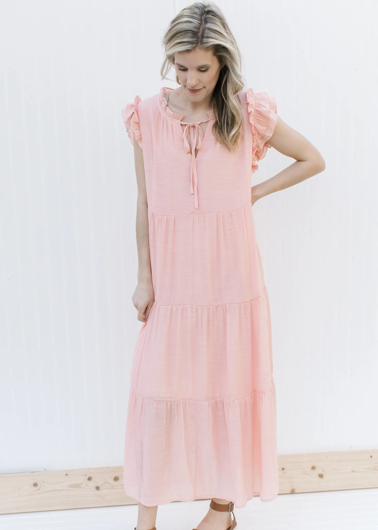 Blush Dress with Ruffles