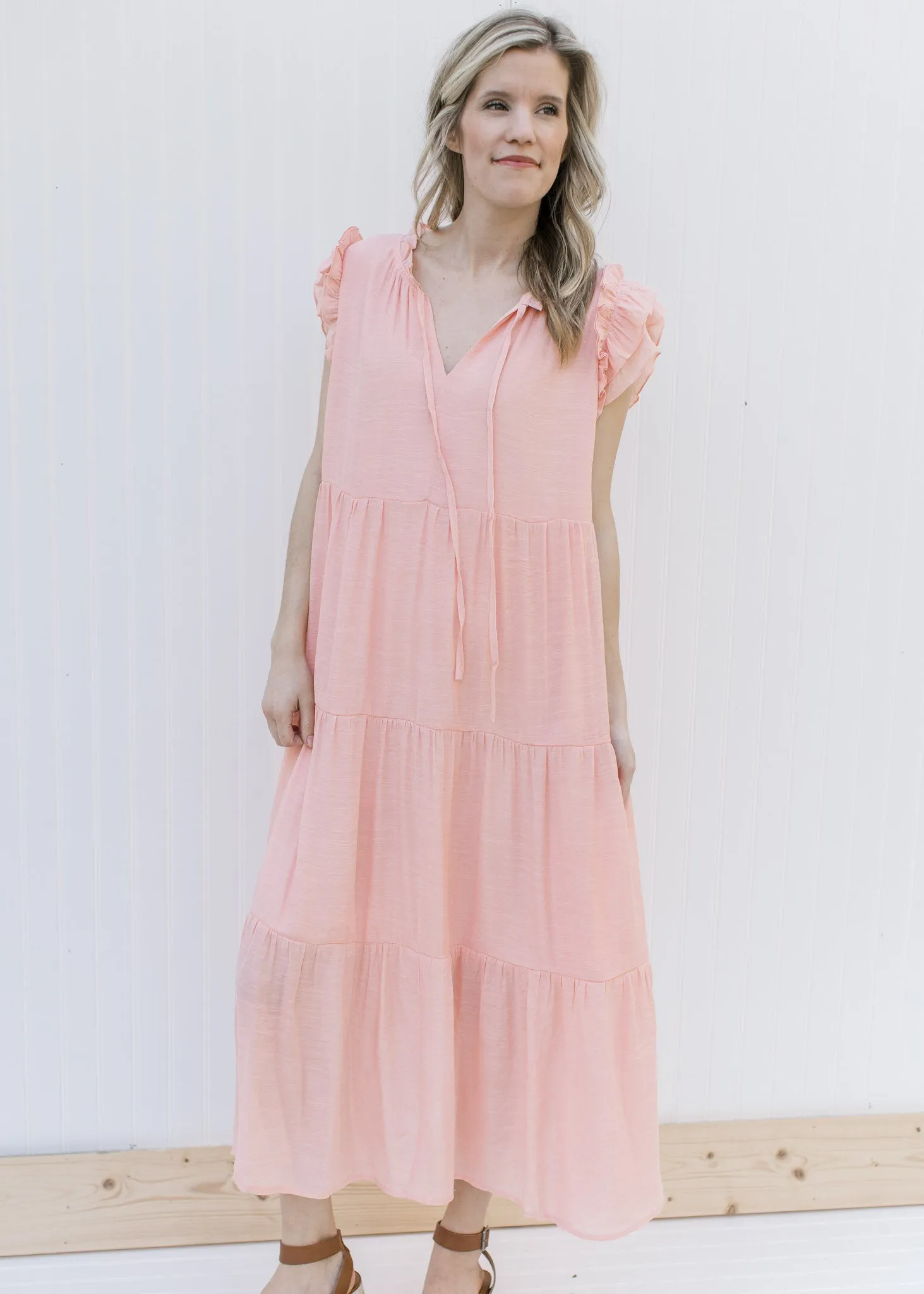 Blush Dress with Ruffles