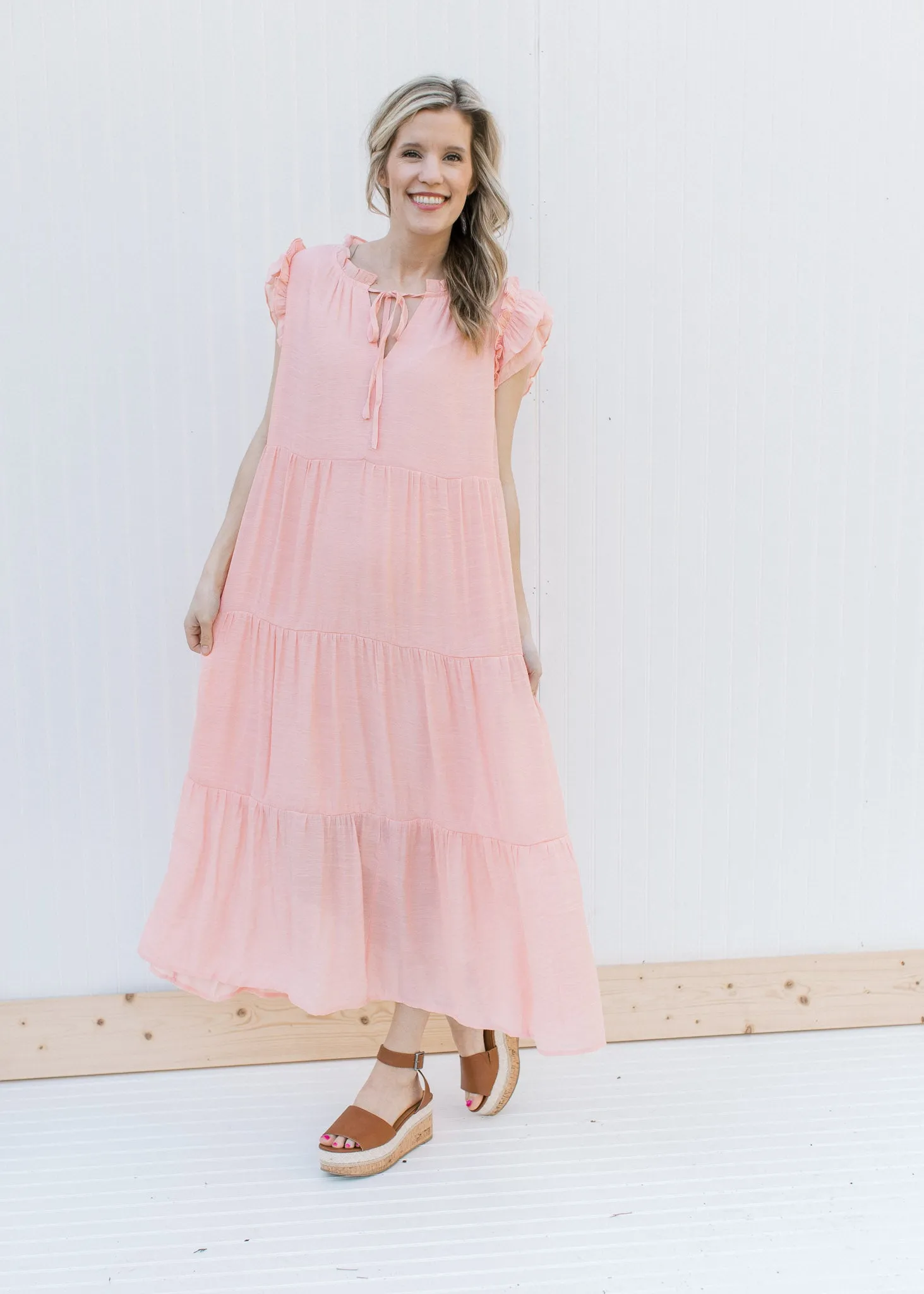 Blush Dress with Ruffles