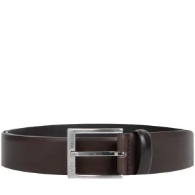 BOSS 'Erron' Leather Belt Dark Brown