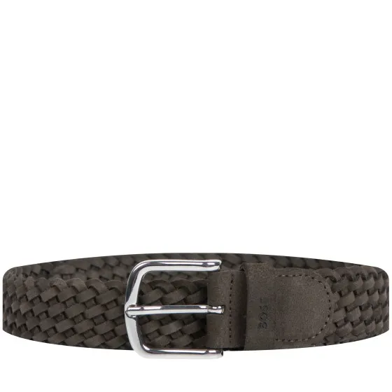 BOSS 'Woven' Leather Belt Dark Brown